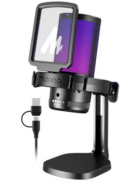 MAONO USB Gaming Microphone RGB Lights With Noise Condenser
